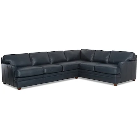 Transitional Flare Arm 2-Piece Sectional with Right-Facing Corner Sofa